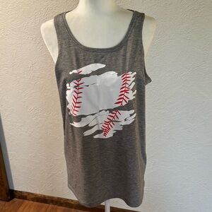 Unknown brand | gray | baseball racerback tank top | Sz L